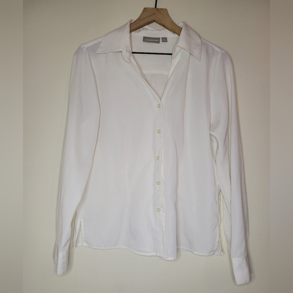 Croft & Barrow white long sleeve button down, medium